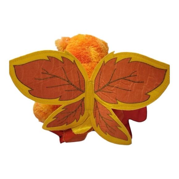 Build a Bear Fall Bright Orange Stuffed Animal with Fairy Costume and Leaf Wings - Picture 2 of 8